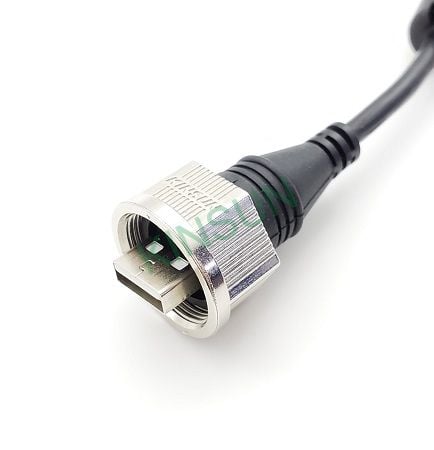 Метален водоустойчив USB кабел - Водоустойчив метален USB кабел с винтов тип